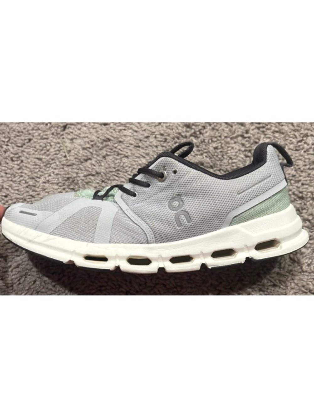 On Running Cloud Grey Mint Green Women Running Shoes 3YD11442594 US 5.5Y